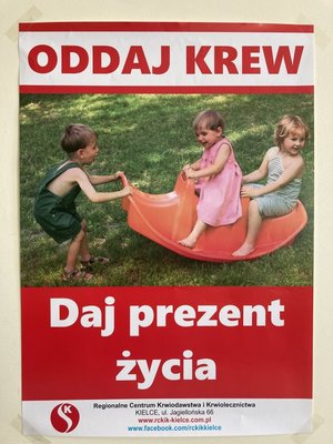 Plakat - Oddaj krew daj prezent życia